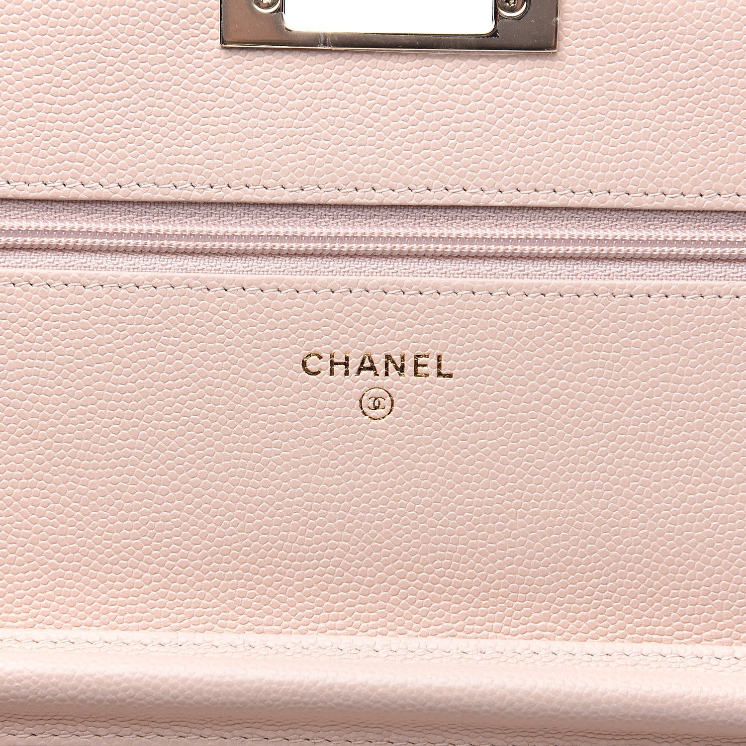 Chanel Caviar Quilted Golden Class Wallet On Chain WOC Light Beige 6 of 12