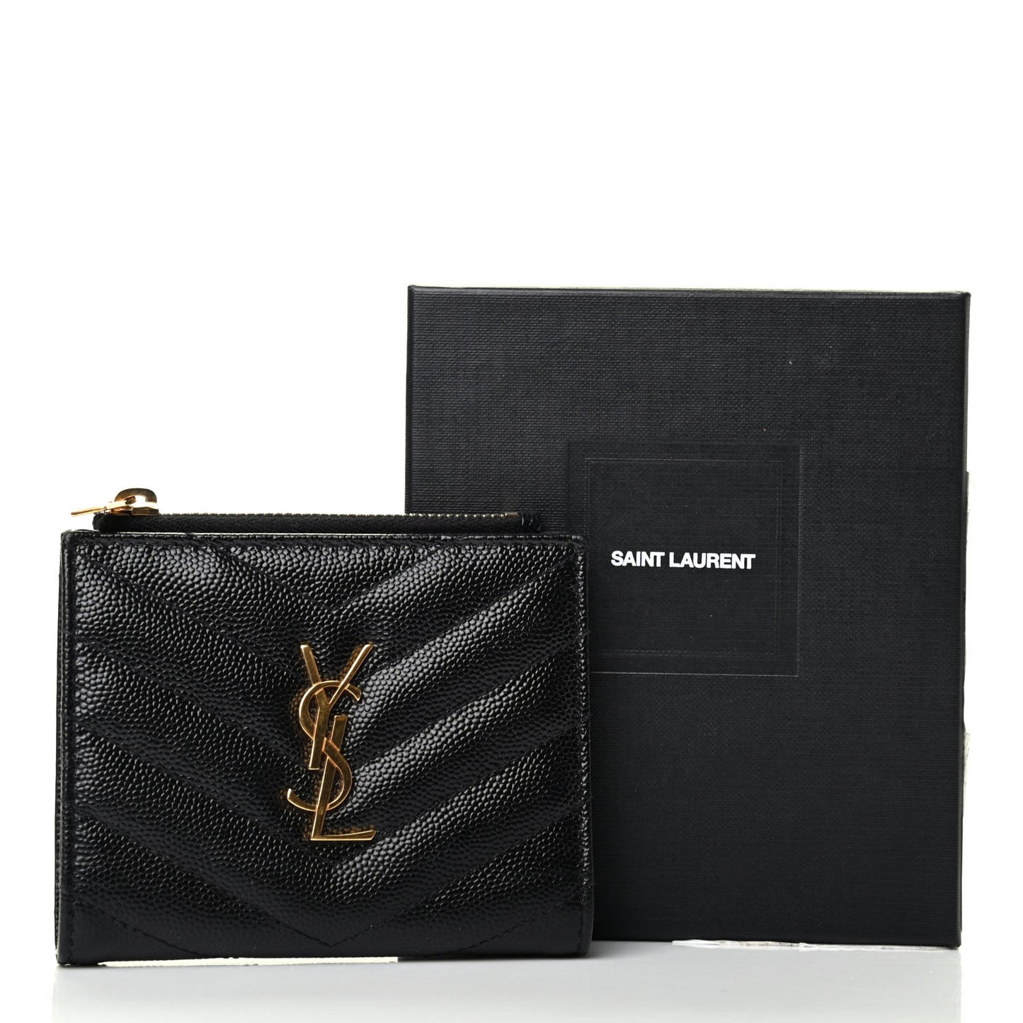 Grain De Poudre Matelasse Chevron Monogram Zipped Card Case Black