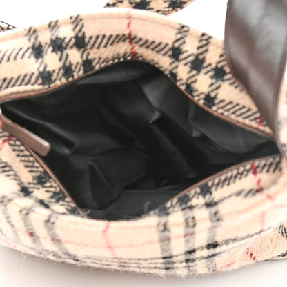 Burberry Wool House Check Shoulder Bag Beige 8 of 11