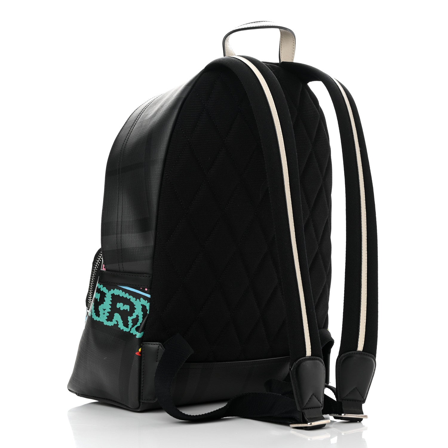 Burberry Canvas London Check Print Abbeydale Backpack Black 3 of 16