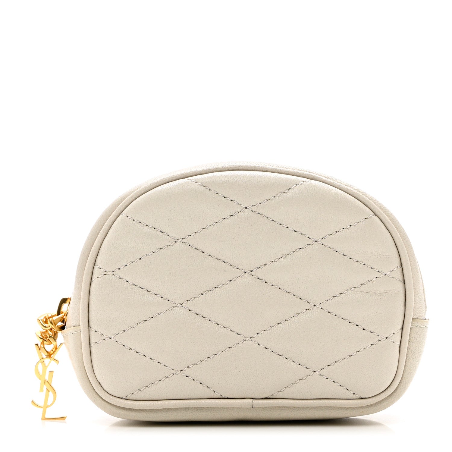 Saint Laurent Lambskin Quilted Lolita Cosmetic Pouch Crema Soft 1 of 6