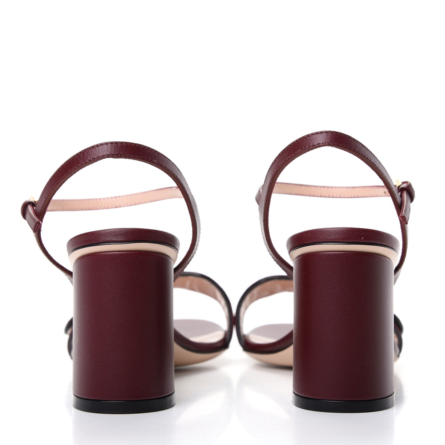 Lifford Calfskin GG Marmont Ankle Wrap 75mm Sandals 35 Vintage Bordeaux