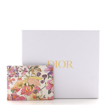 Christian Dior Calfskin Caro Freesia Five-Slot Card Holder White Multicolor 8 of 8