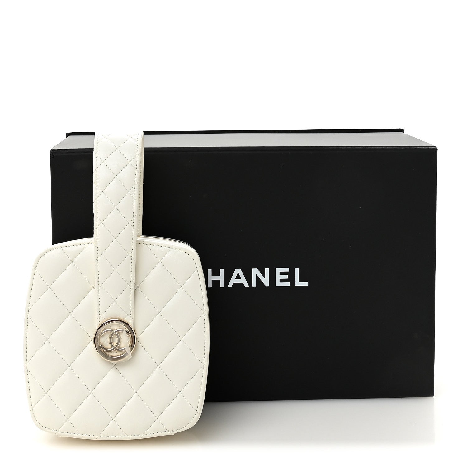 Chanel Lambskin Minaudiere Vanity With Handle White 10 of 10