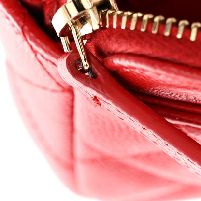 Chanel Caviar Quilted Flap Phone Holder With Chain Red 13 of 16