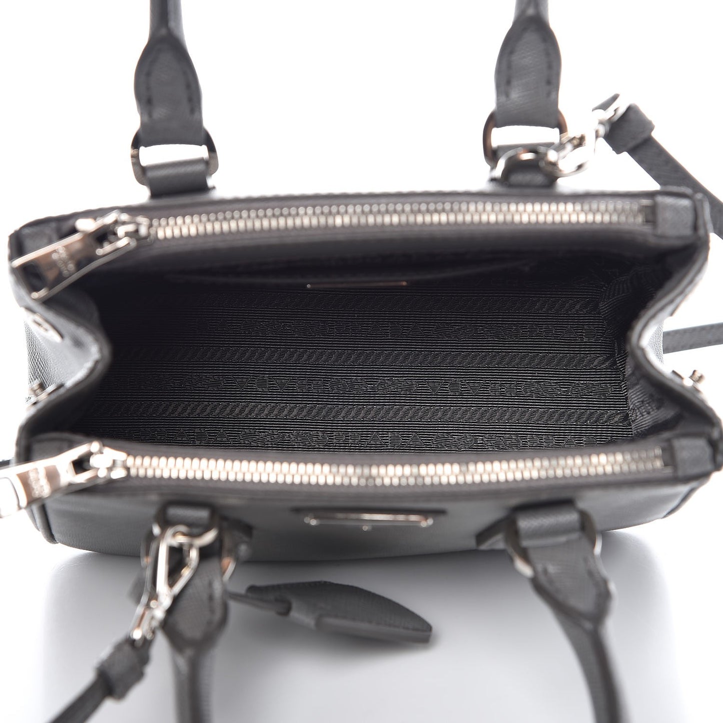 Saffiano Micro Galleria Double Zip Tote Marmo