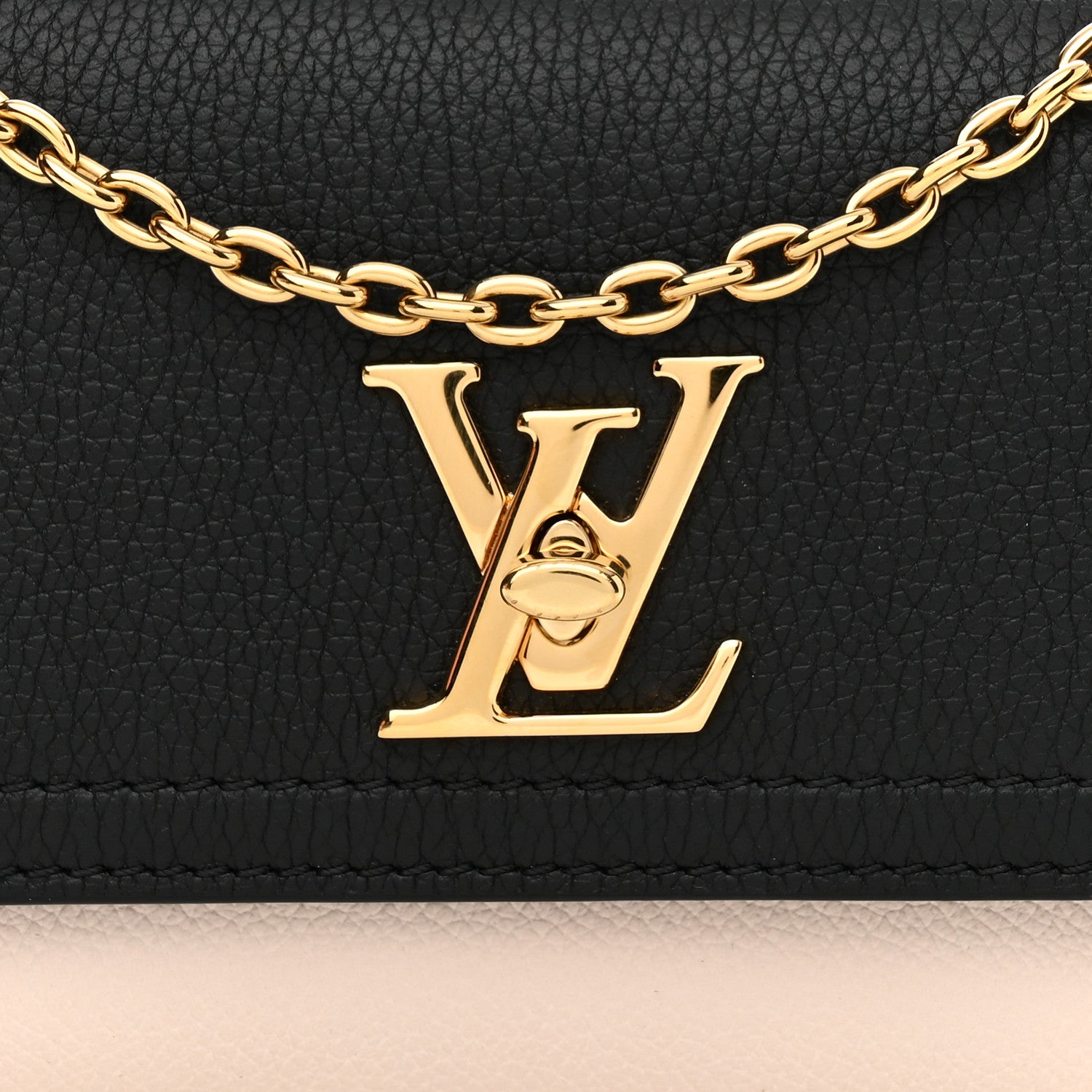 Louis Vuitton Calfskin Lockme Phone Chain Pouch Vanille Black 9 of 11
