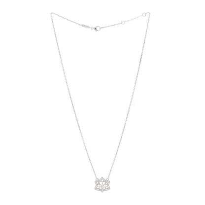 Boucheron 18K White Gold Diamond Pensee de Diamants Flower Pendant Necklace 3 of 4