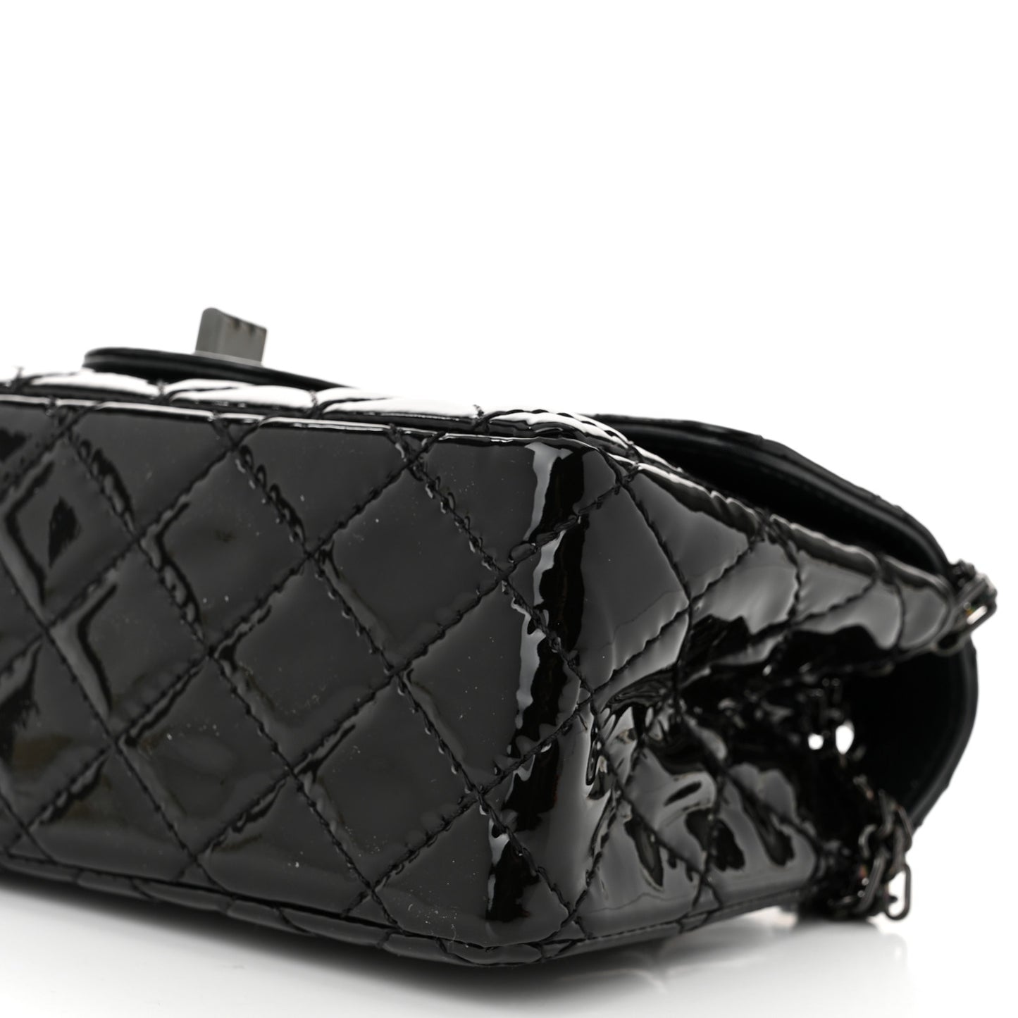 Patent Calfskin Quilted 2.55 Reissue Mini Flap So Black