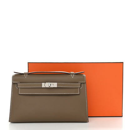 Hermes Swift Kelly Pochette Clutch Etoupe 1 of 10