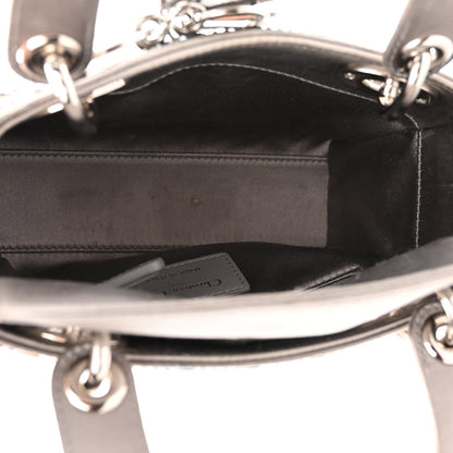 Christian Dior Satin Crystal Cannage Mini Lady Dior Gray 5 of 11