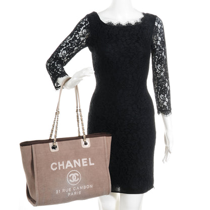 Chanel Canvas Deauville Small Tote Brown 2 of 8