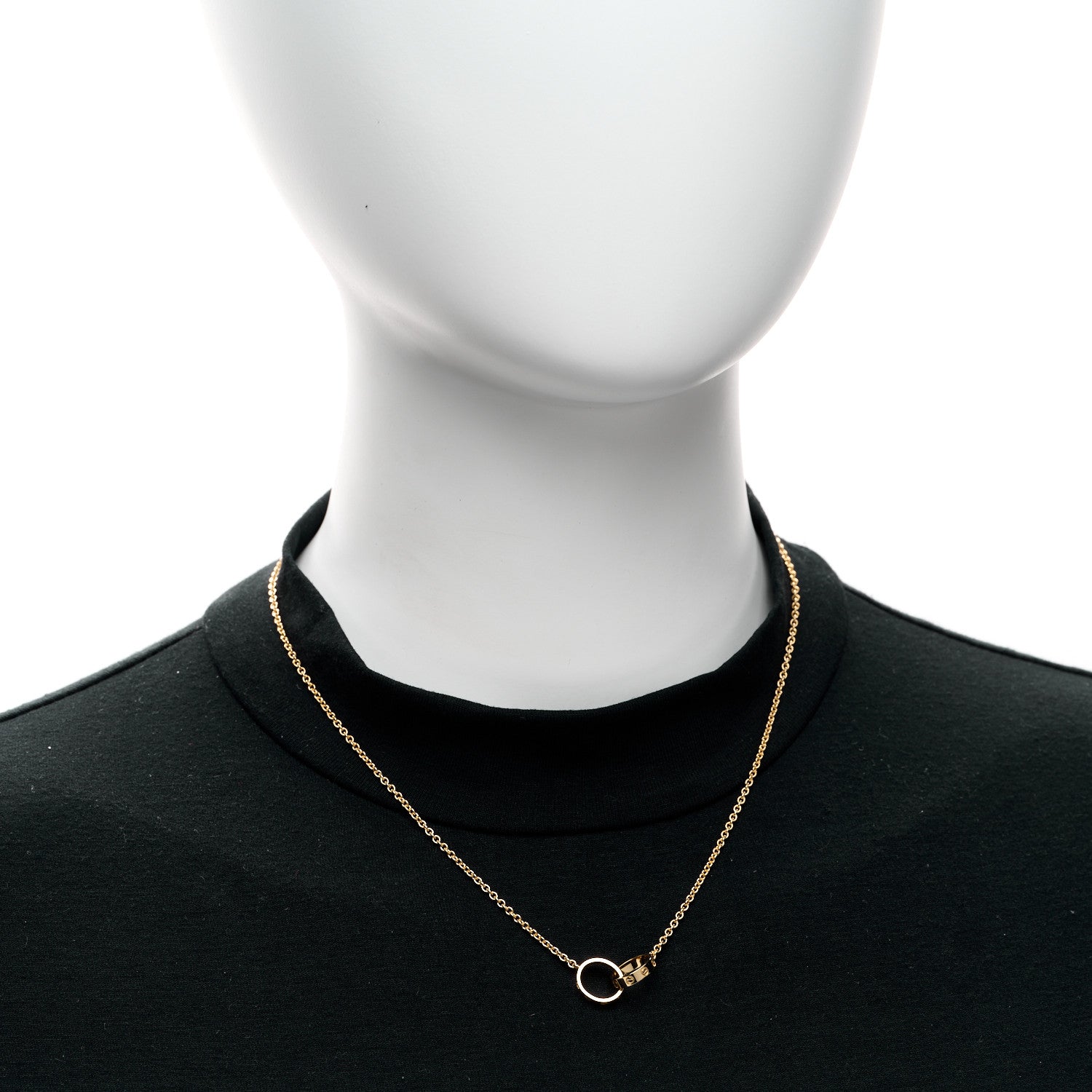 Cartier 18K Yellow Gold Interlocking LOVE Necklace 2 of 5