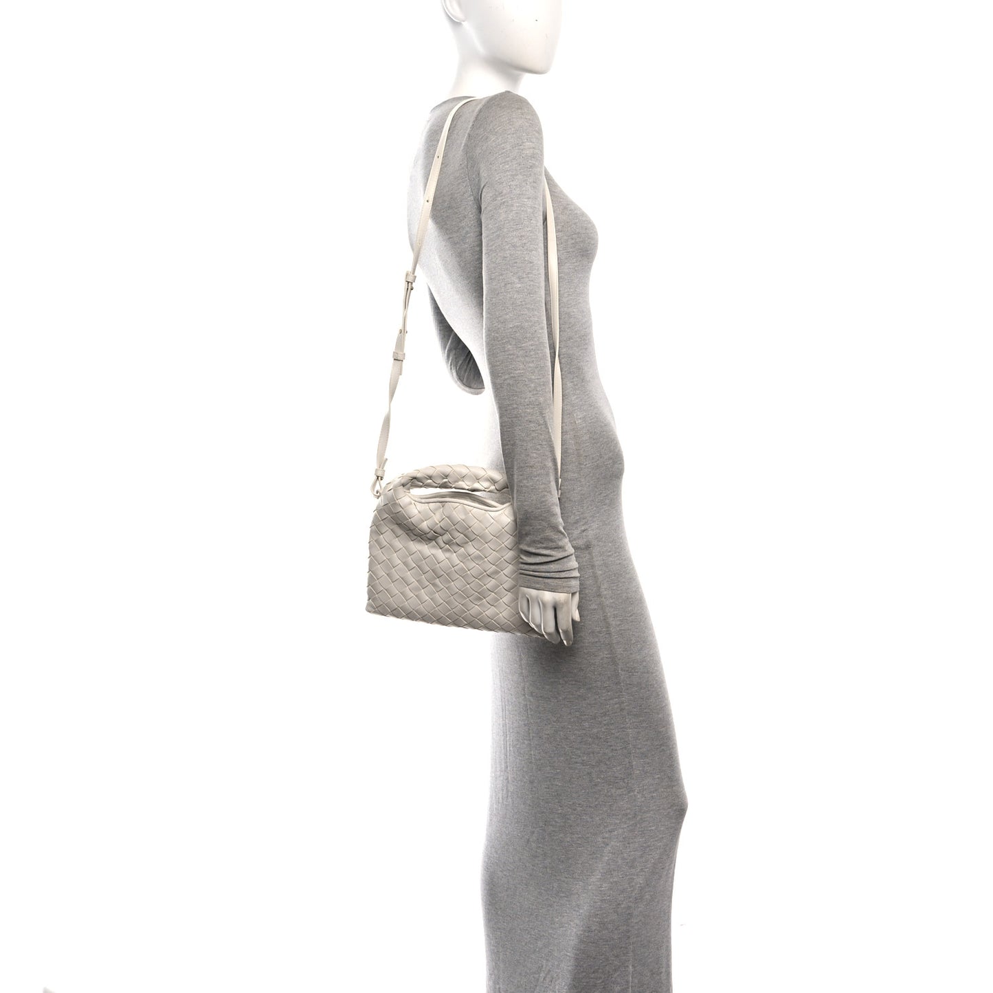 Calfskin Intrecciato Mini Hop White