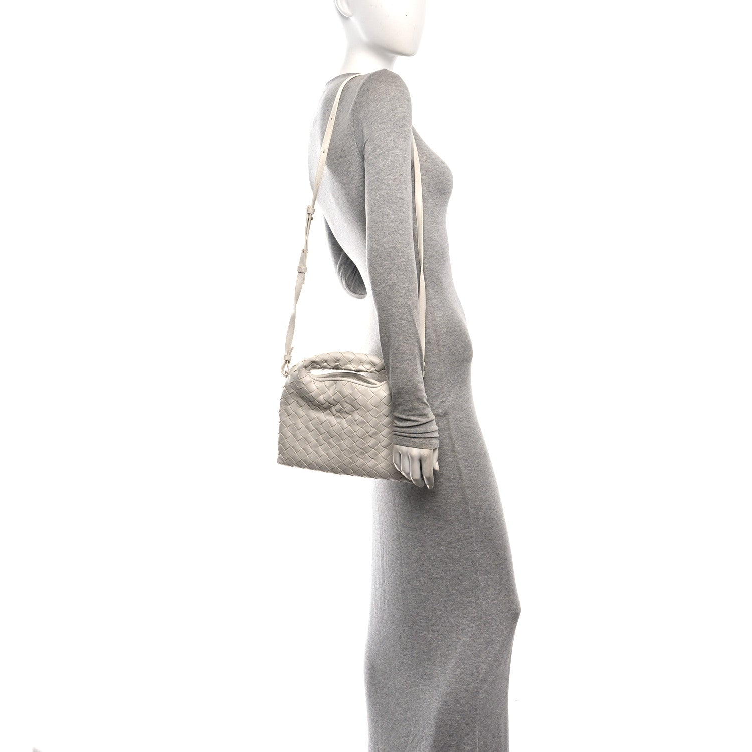 Bottega Veneta Calfskin Intrecciato Mini Hop White 2 of 10
