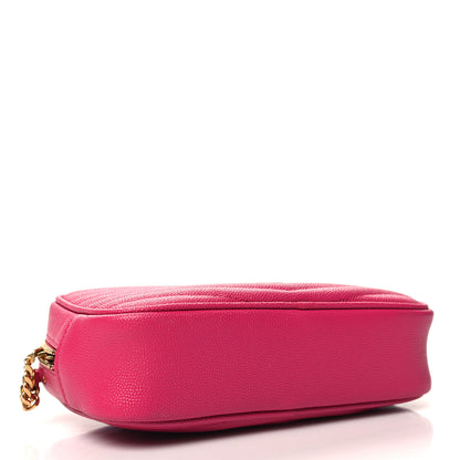 Saint Laurent Grain De Poudre Matelasse Monogram Mini Lou Camera Bag Fuchsia 4 of 10
