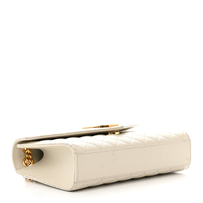 Saint Laurent Grain De Poudre Textured Mixed Matelasse Medium Triquilt Monogram Satchel Crema Soft 4 of 20