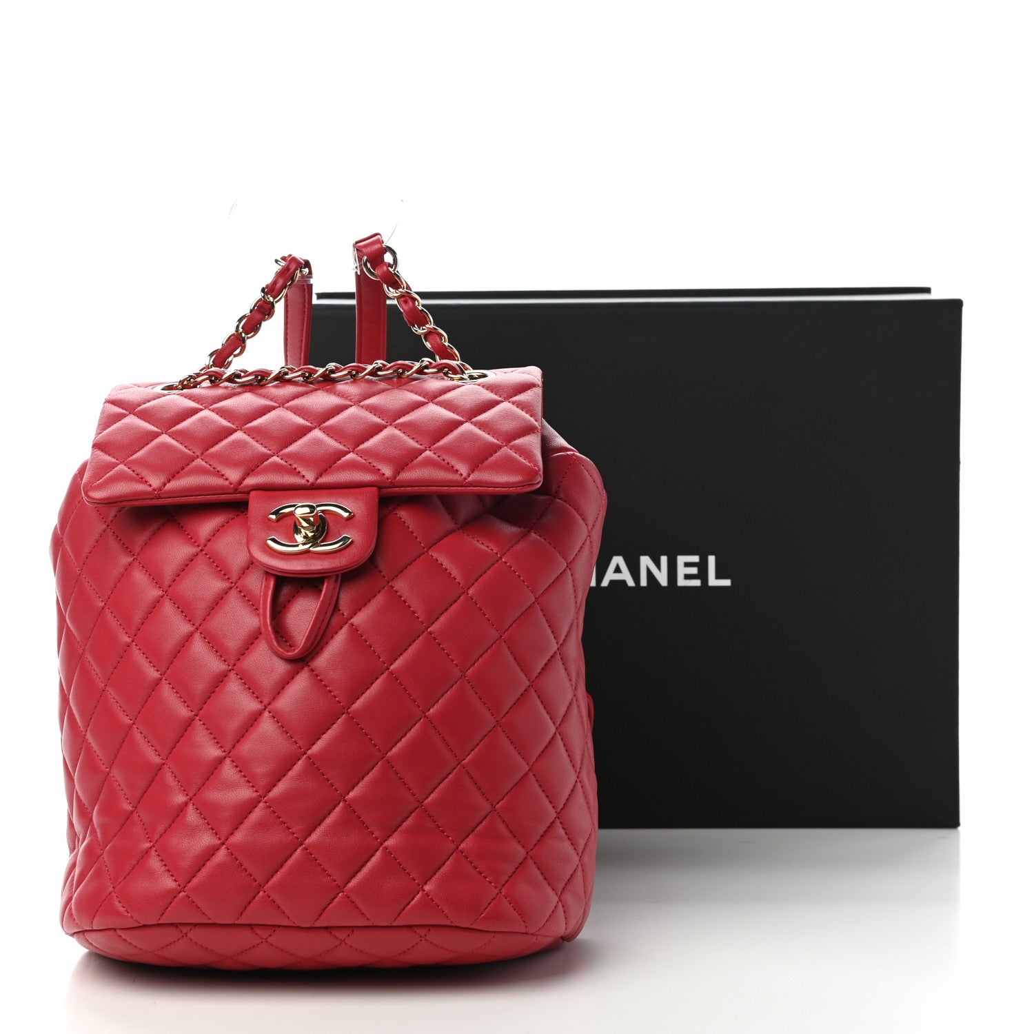 Chanel Lambskin Quilted Small Urban Spirit Backpack Dark Pink 11 of 11