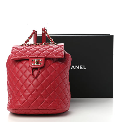 Chanel Lambskin Quilted Small Urban Spirit Backpack Dark Pink 11 of 11