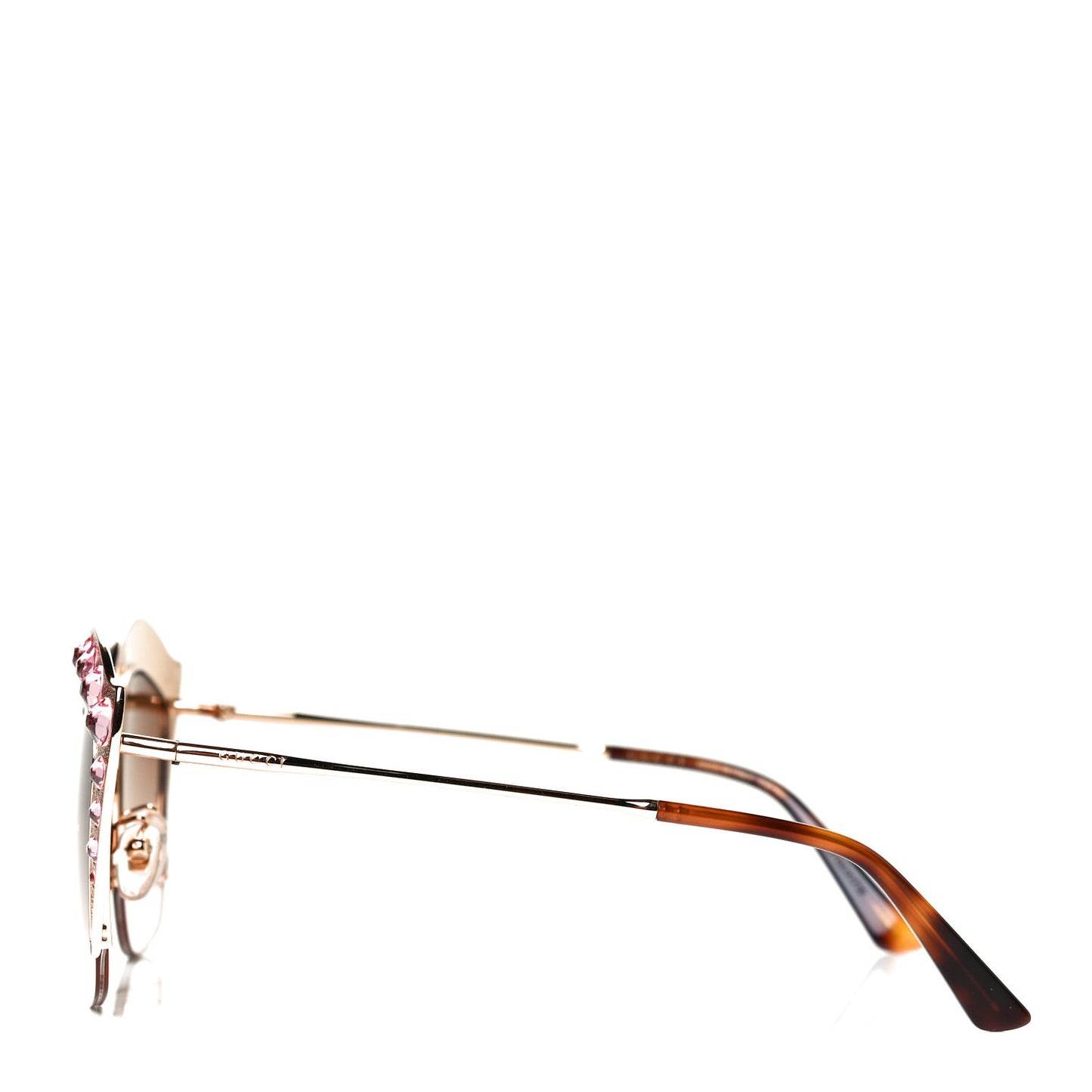 Metal Crystal Cat Eye Sunglasses GG00114S Pink