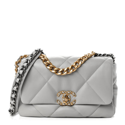 Chanel Lambskin Quilted Medium Chanel 19 Flap Grey 1 of 10