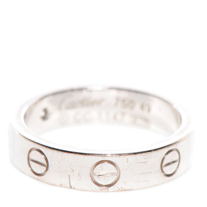 Cartier 18k White Gold Diamond 4mm Wedding Band LOVE Ring 49 US 4.75 2 of 4