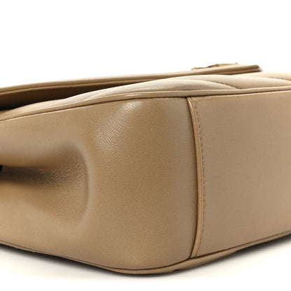 Saint Laurent Lambskin Chevron Quilted Medium LouLou Natural Tan 13 of 15