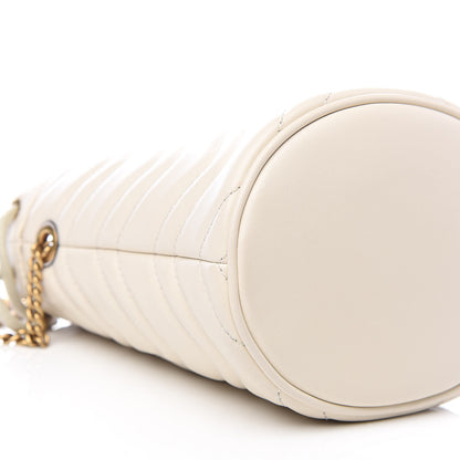 Gucci Calfskin Matelasse Mini GG Marmont 2.0 Bucket Bag White 8 of 11