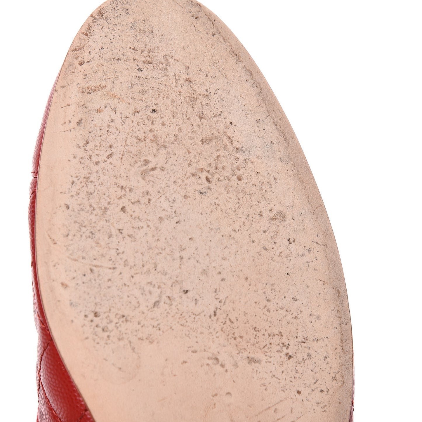Caviar Quilted CC Cap Toe Ballerina Flats 40.5 Red