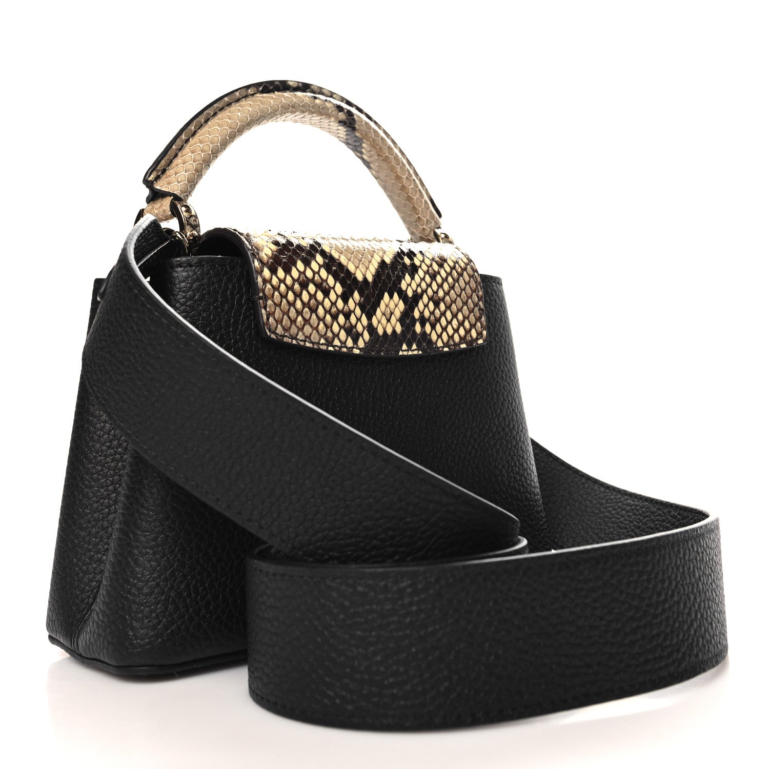 Louis Vuitton Taurillon Snakeskin Mini Capucines Black 3 of 9