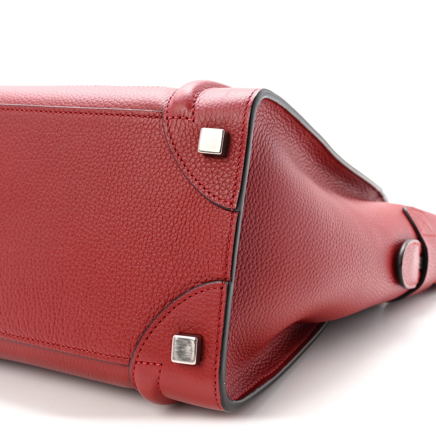Celine Drummed Calfskin Micro Luggage Merlot 9 of 9