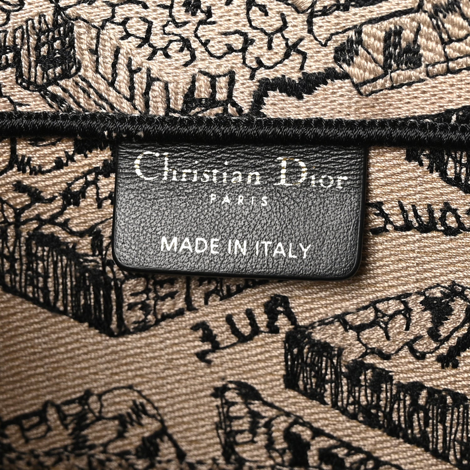 Christian Dior Canvas Embroidered Medium Plan De Paris Book Tote Beige Multi 6 of 11