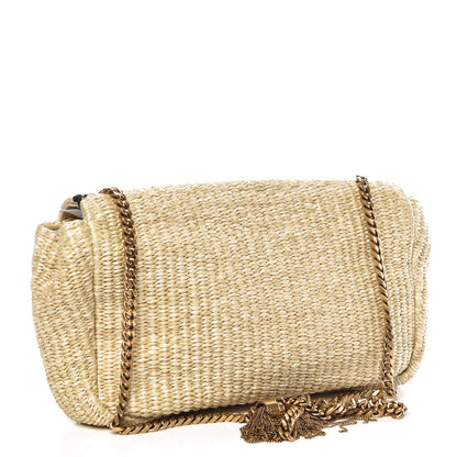 Saint Laurent Raffia Medium Monogram Kate Satchel Naturale 3 of 11