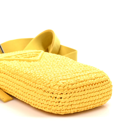 Prada Yarn Raffia Effect Crochet Mini Crossbody Bag Giallo 8 of 10