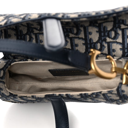 Christian Dior Oblique Mini Saddle Bag Blue 7 of 14