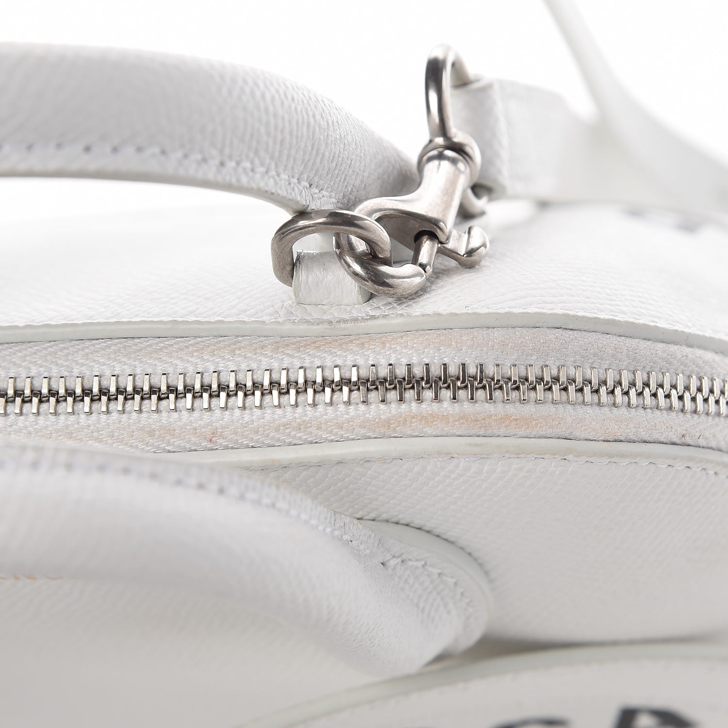 Balenciaga Grained Calfskin XXS Ville Top Handle Bag White Black 11 of 12
