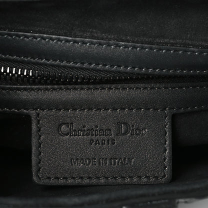 Christian Dior Calfskin Embossed Oblique Saddle Bag With Strap Black 6 of 10
