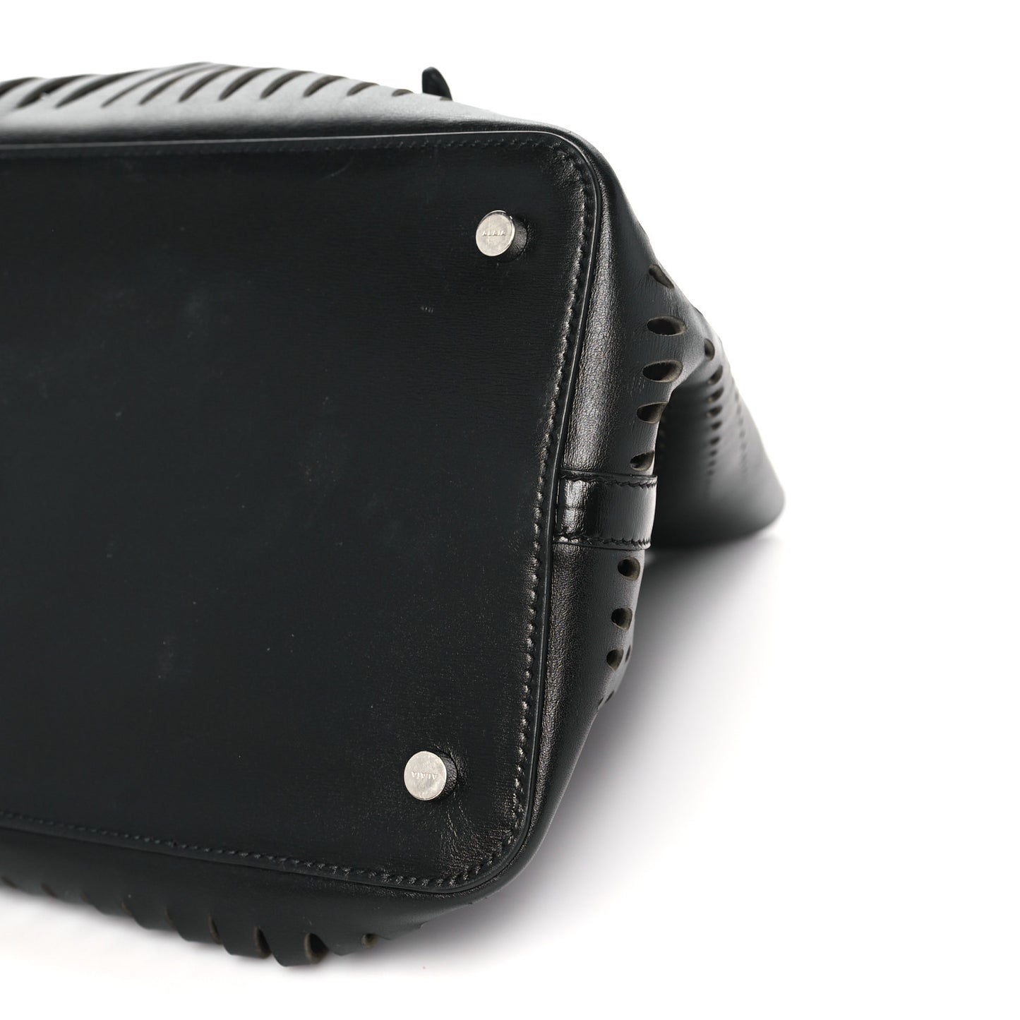 Calfskin Laser Cut Mina 32 Bag Black