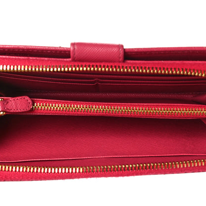 Prada Saffiano Metal Wallet Pink 5 of 9