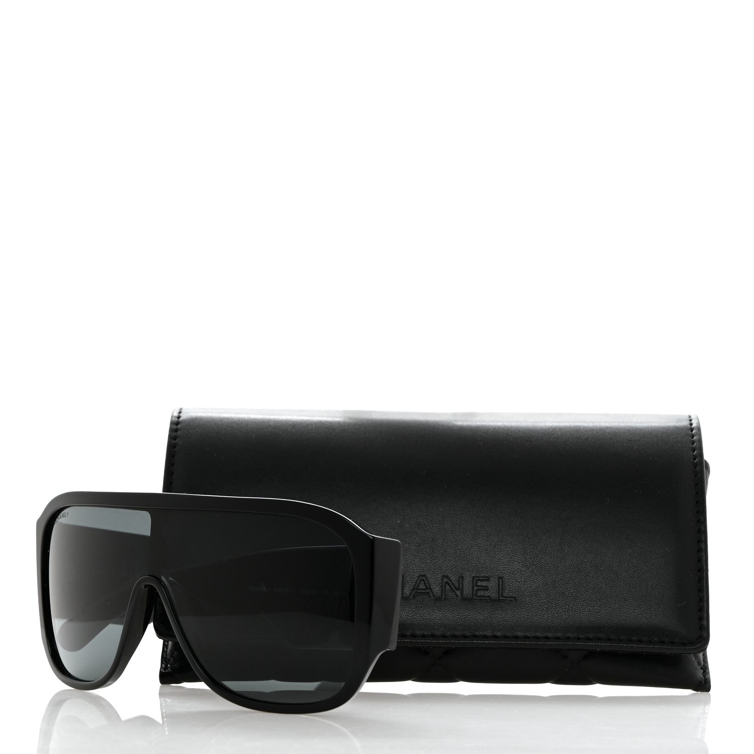 Chanel Acetate Crystal CC Shield Sunglasses 5466-B Black 11 of 11