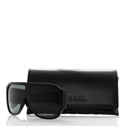Chanel Acetate Crystal CC Shield Sunglasses 5466-B Black 11 of 11