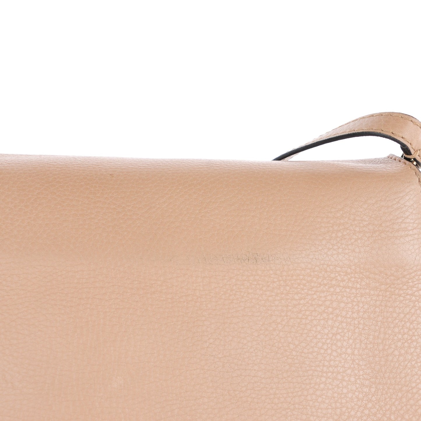 Pebbled Calfskin Rockstud Accordion Shoulder Flap Beige