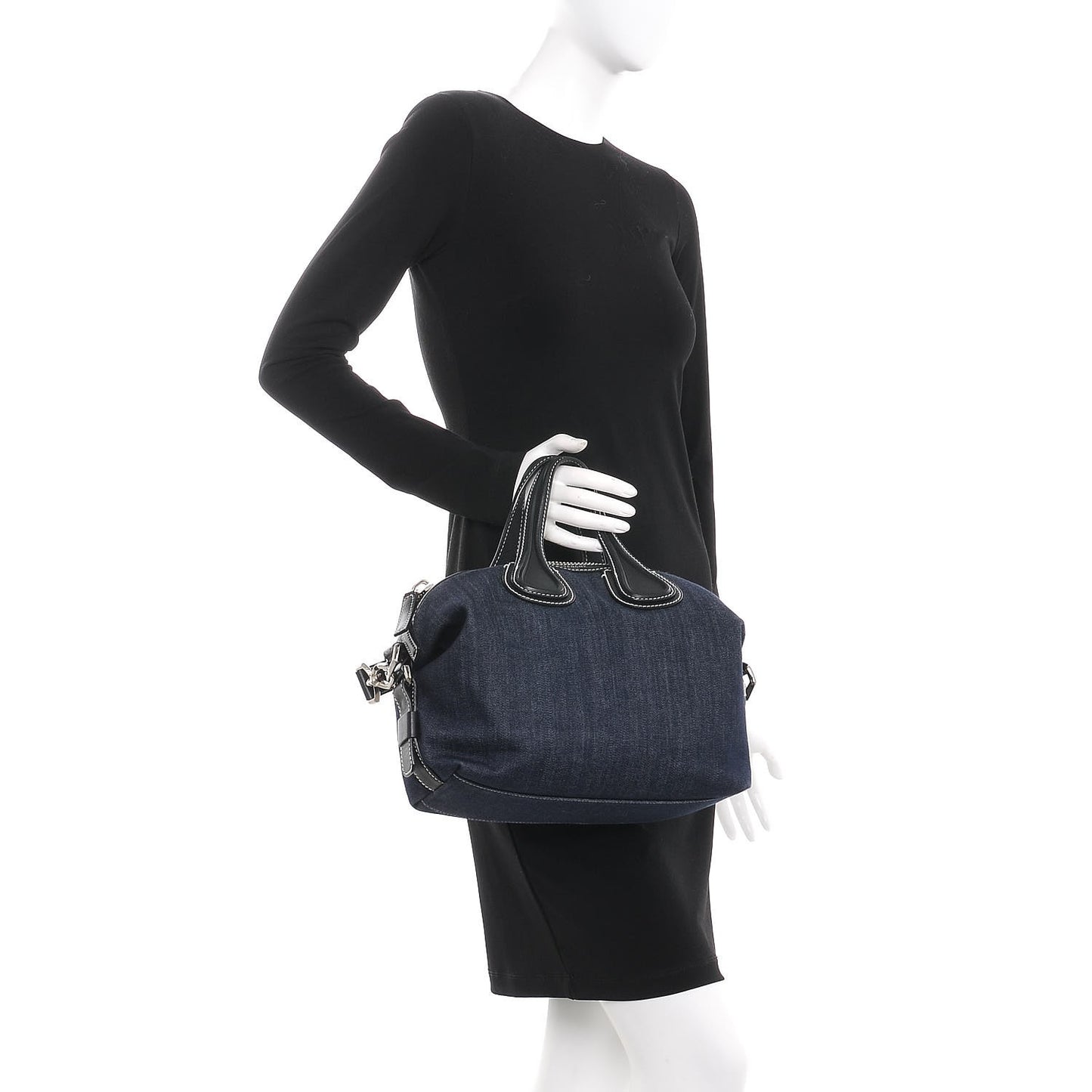 Denim Calfskin Small Nightingale Blue Black