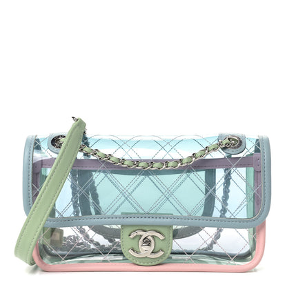 Chanel Lambskin PVC Quilted Mini Coco Splash Flap Blue Green 1 of 9
