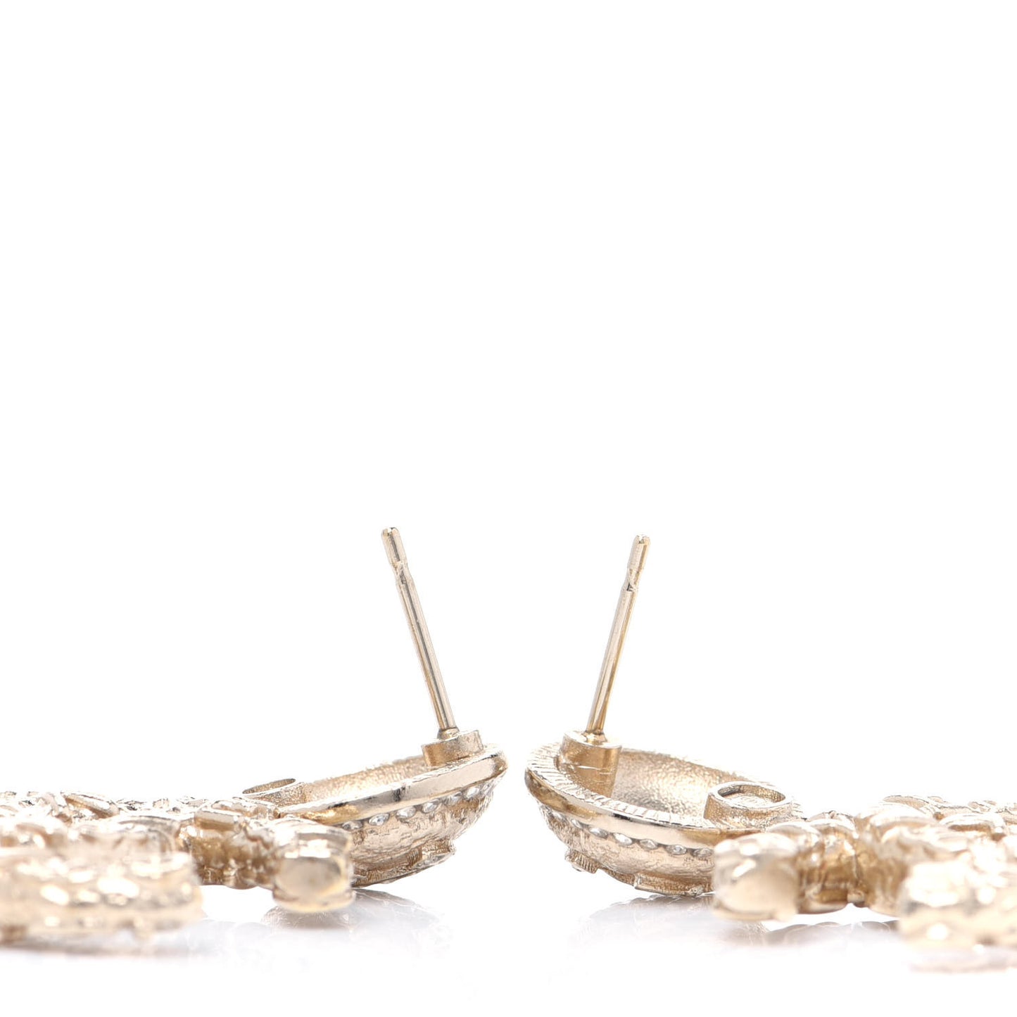 Crystal CC Drop Logo Earrings Gold