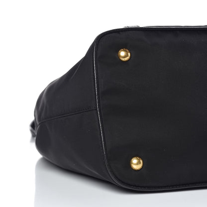 Prada Tessuto Nylon Vitello Daino Tote Black 8 of 10