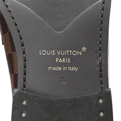 Louis Vuitton Damier Ebene Calfskin Mens Major Loafers 10 7 of 9