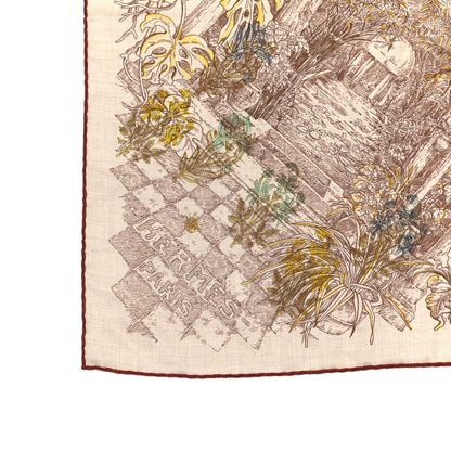 Hermes Cashmere Silk Le Jardin De Leila Au Bloc Shawl 140 4 of 6