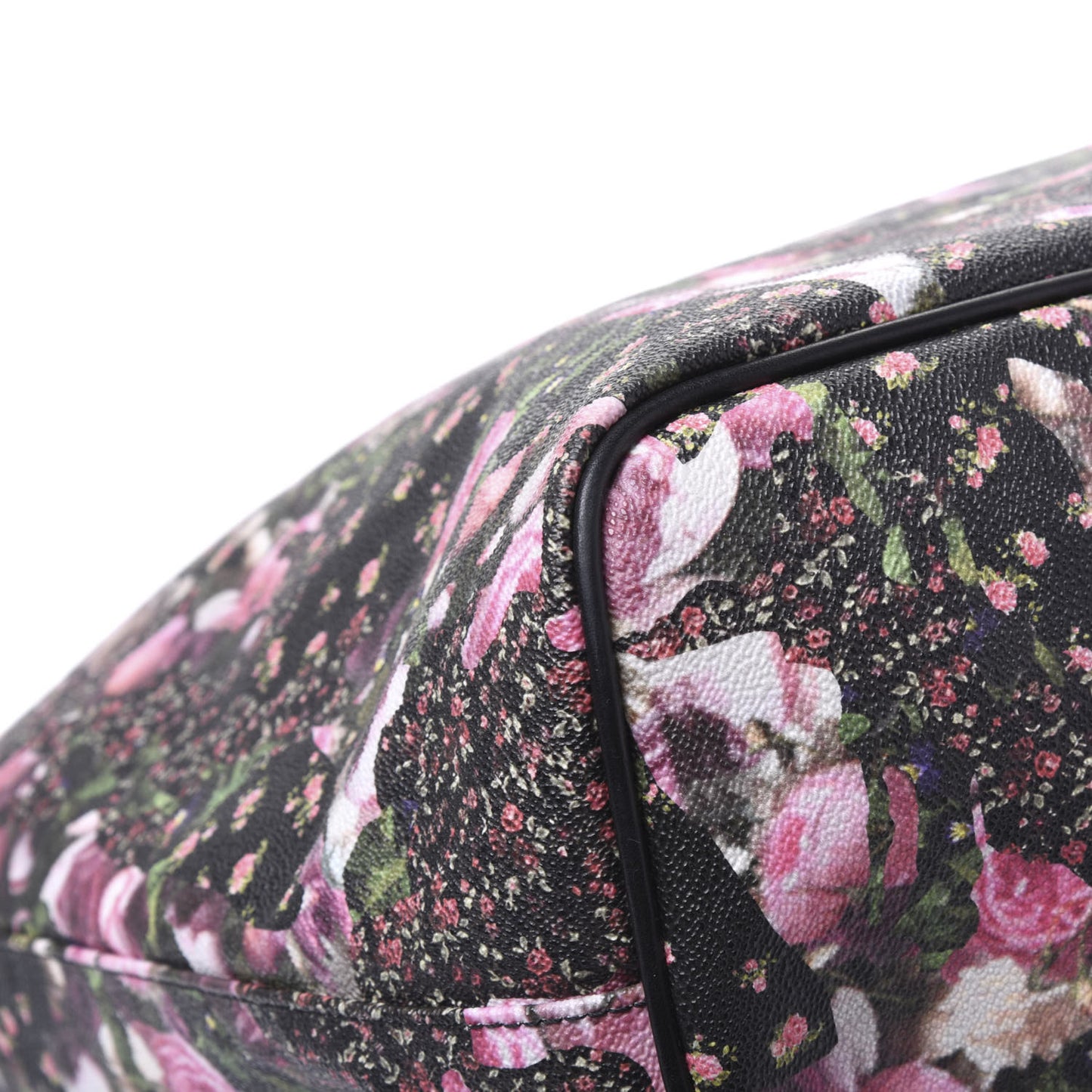 Textured Coated Canvas Roses Camouflage Print Large Antigona Tote Black