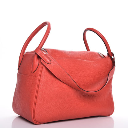 Hermes Taurillon Clemence Lindy 30 Rouge Pivoine 3 of 9